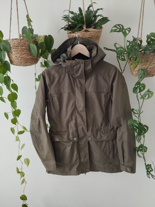 Kurtka outdoorowa damska, wiosenna, letnia, kaptur, kieszenie, khaki r