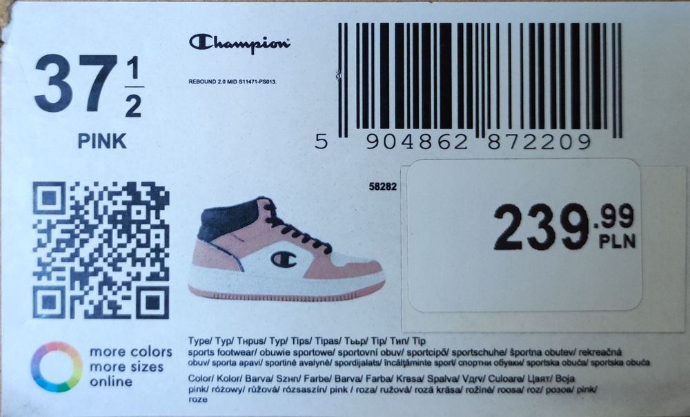 Buty Champion 37 1/2 pink Rebound 2.0 Mind
