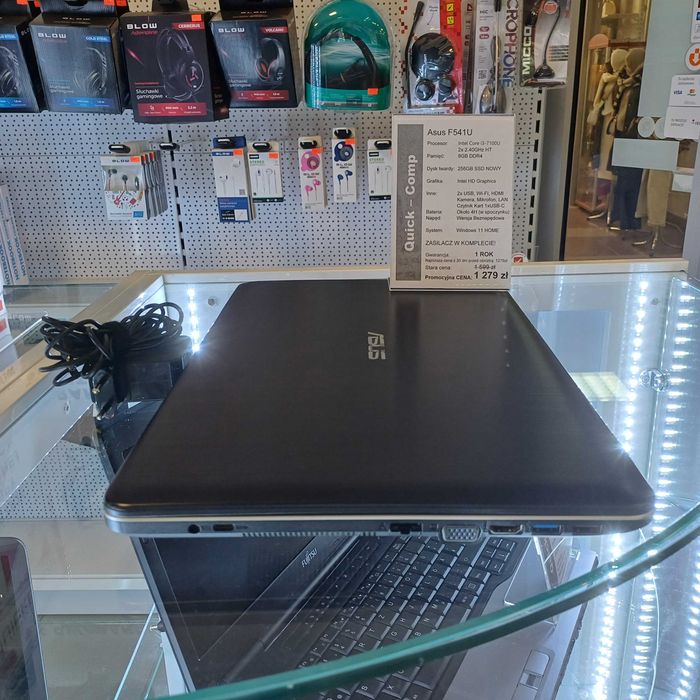 Asus F541U i3-7100U / 16GB DDR4 / 256GB SSD / WIN 11 / 1 Rok Gwarancji