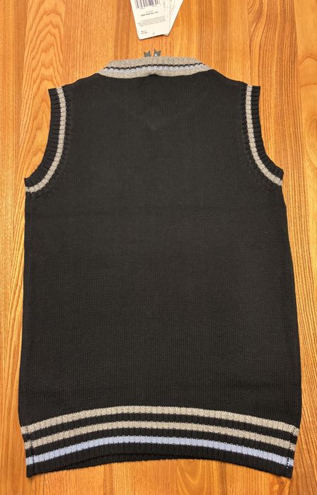 Kamizelka dzianinowa chłopięca 146 cm Mariquita nowa granatowa