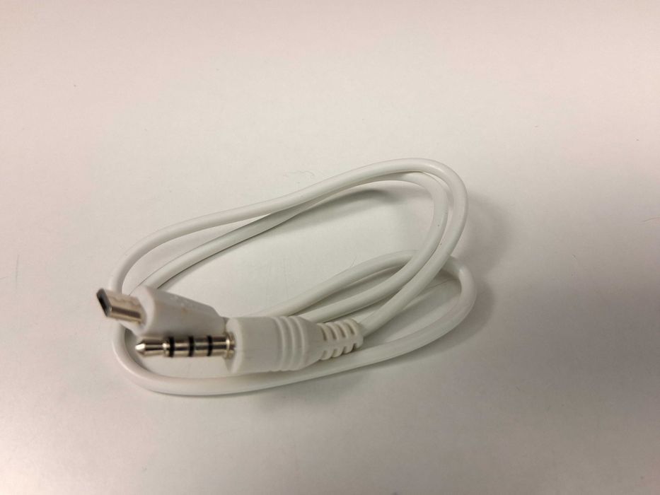 N113 Kabel Audio Mini Jack 3.5mm TRRS Na Micro USB Biały Przewód Do Głośnika Samochodu Słuchawek Telefonu AUX 50cm