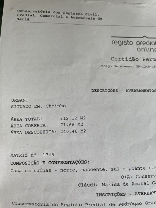2hect com ribeira para bebier, ruina para tecuperar, caravano