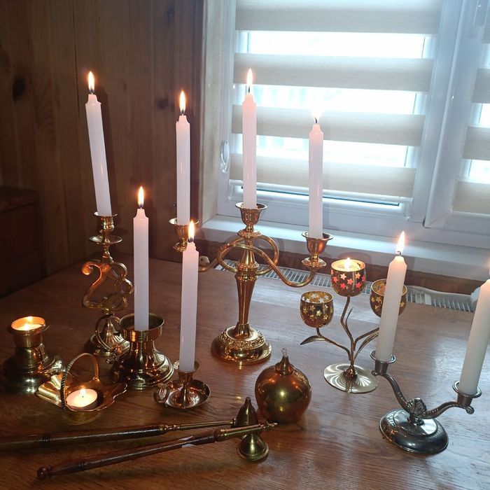 Підсвічники з латуні посріблені Гасники