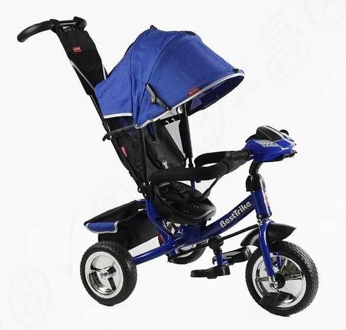 Триколісний дитячий велосипед-коляска, музика, фара