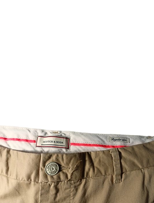 Beżowe spodnie chinosy regular slim Scotch & Soda r.14