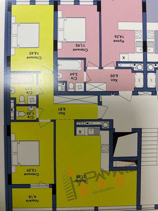 2-комнатная квартира по адресу Вашингтона Дж. Ул. (площадь 72 м²) - Atlanta.ua - фото 19