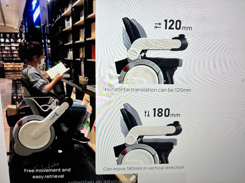 Cadeira de rodas elétrica com elevação e avanço do assento