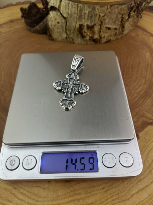 Срібний хрест Архангел Міхаїл. Серебряный крест с Архангелом Михаилом