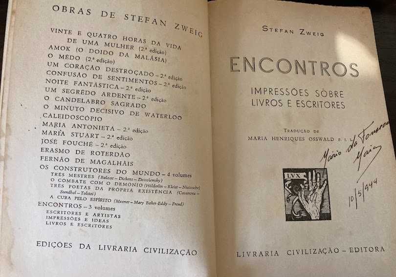 Livros antigos de Stefan Zweig, encadernados