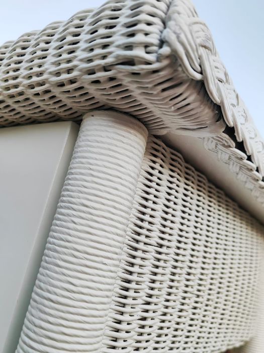 2 Mesas de Cabeceira em Rattan com Gavetas Soft Close