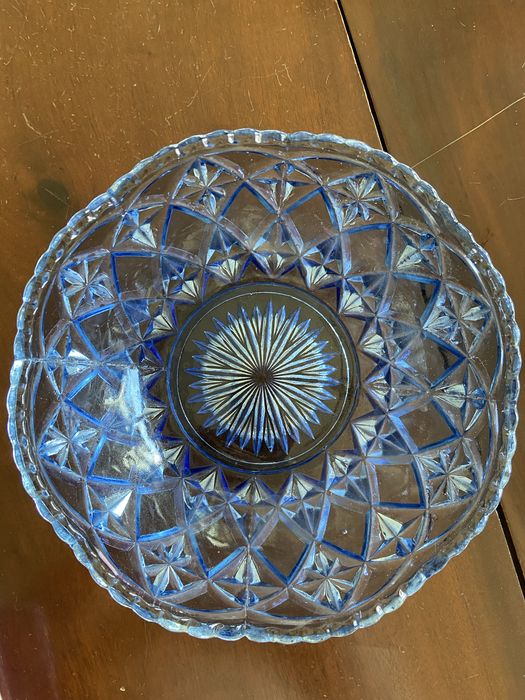 Taça de vidro azul