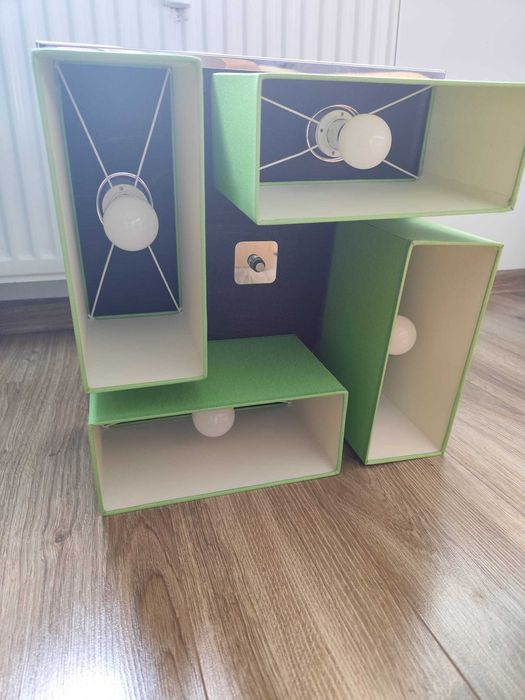 Lampa sufitowa zielona plafon + 2 lampki nocne