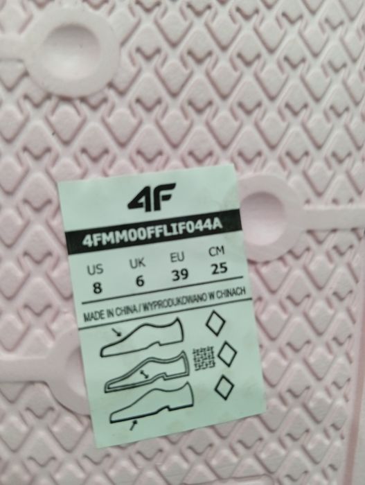 Klapki damskie 4F rozmiar 39 pudrowe
