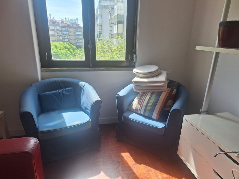 2 poltronas azuis - ikea Poltrona Nordvalla azul