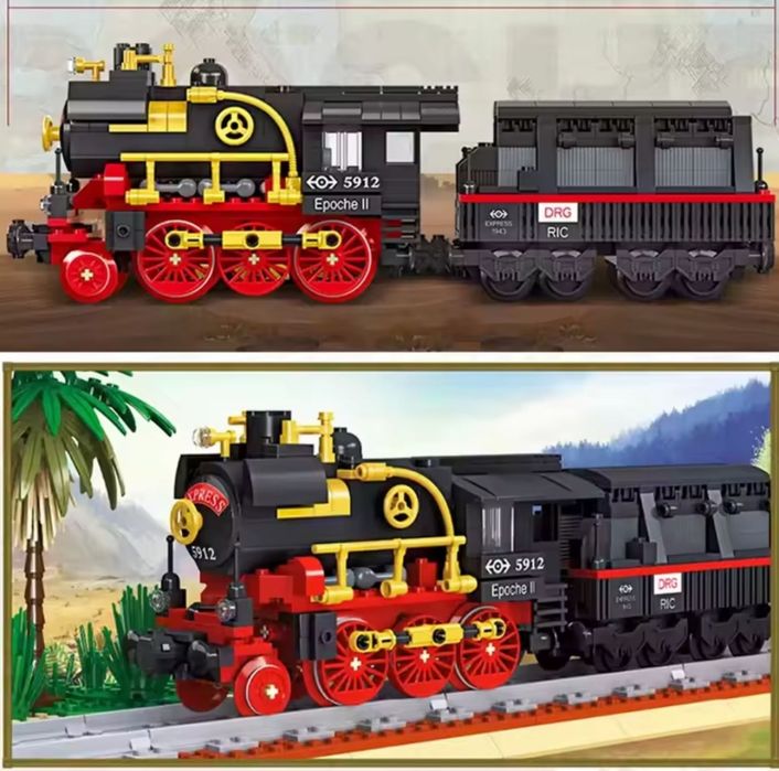 Конструктор паровоз 1в1 Lego 59008 поезд Лего 676 дет