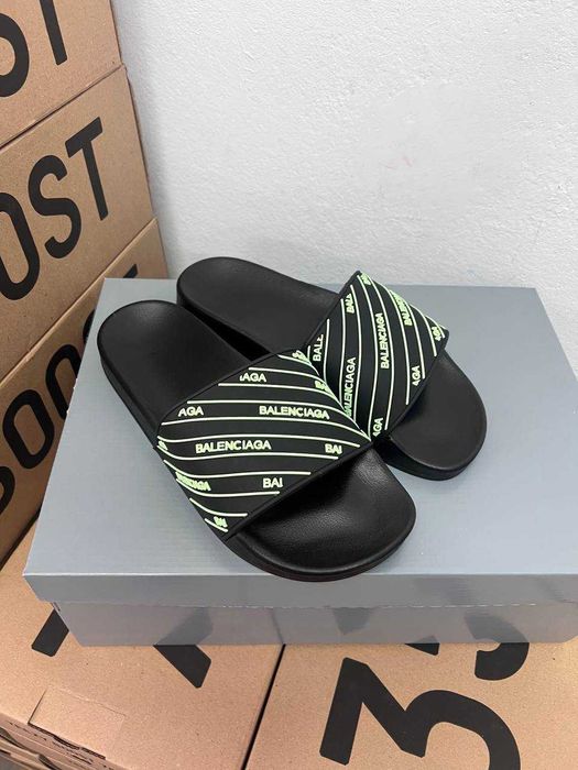 !SALE! Balenciaga slides black green 36 37 38 39 40 41