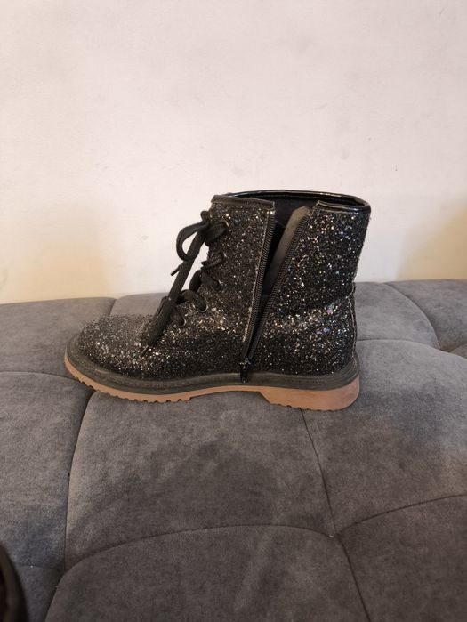 Brokatowe botki damskie oficerki/workery