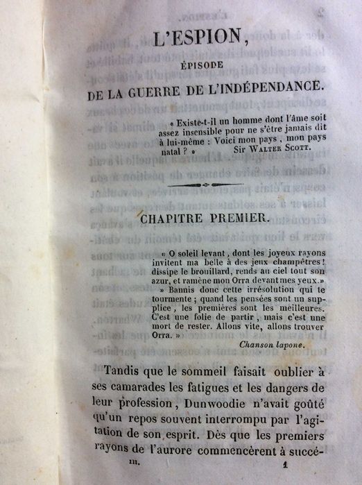 Romance histórico - L'Espion, Episode de la Guerre d'Independ., 1838