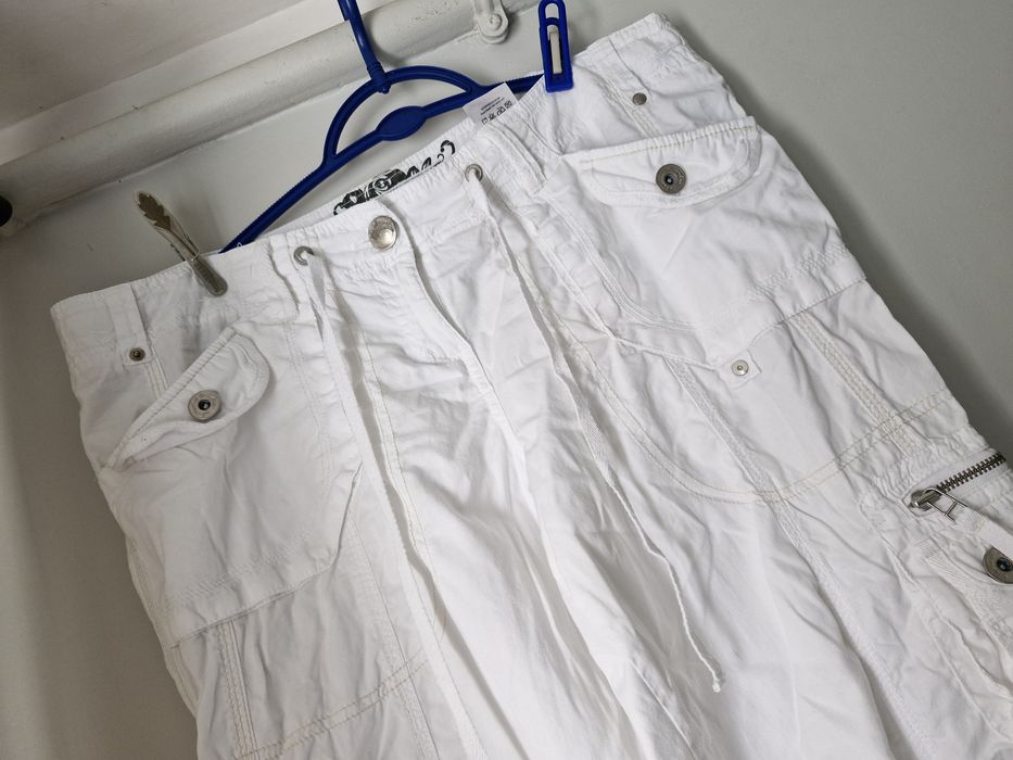 Białe spodnie damskie  bojówki XXL Next t