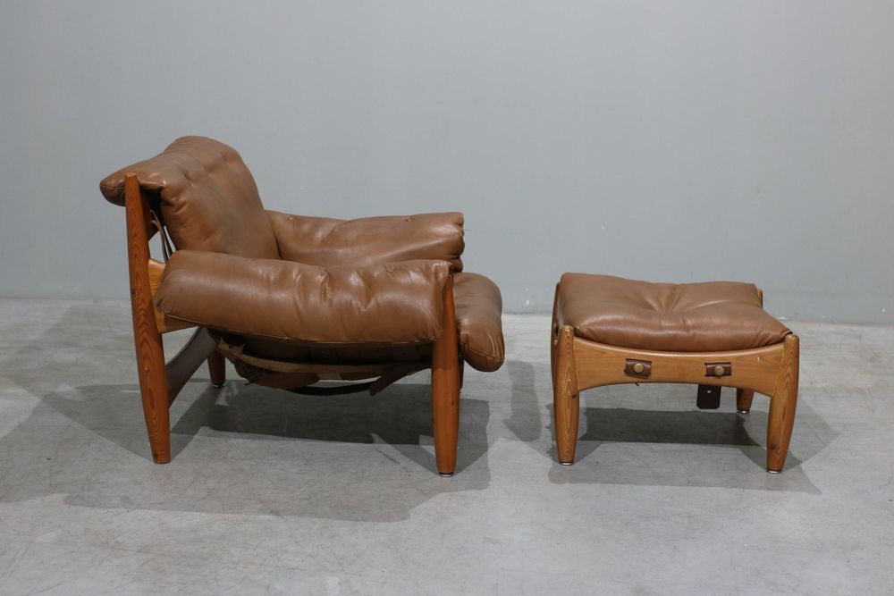 Poltrona + Pousa pés Sérgio Rodrigues modelo Sheriff | ISA, Itália