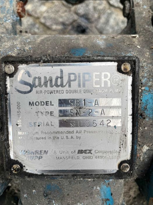 Bomba de Diafragma Pneumática SANDPIPER SB1-A 100PSI