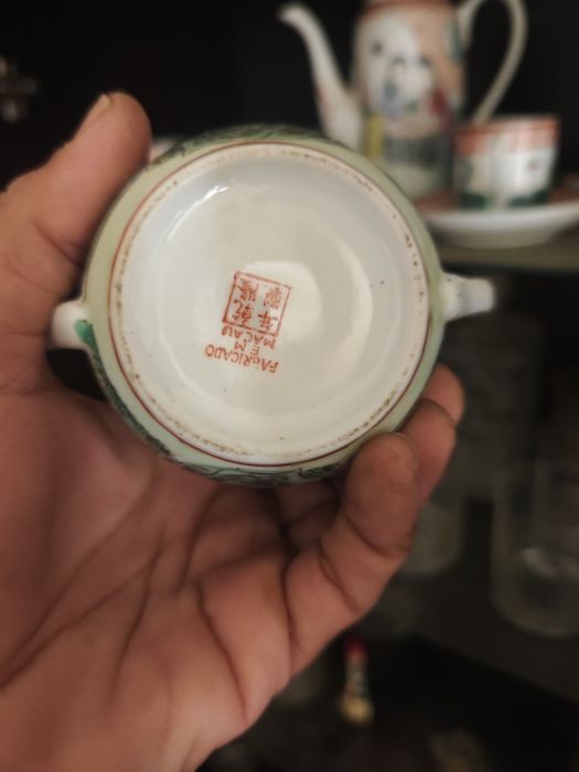 Conjunto de chá de porcelana chinesa início do século XX