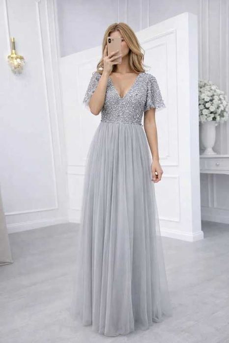 Sukienka tiulowa maxi wieczorowa Beauut Petite 36 S