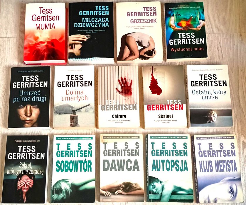 14x Tess Gerritsen Klub Mefista Sekret Dolina Mumia Wysłuchaj Skalpel
