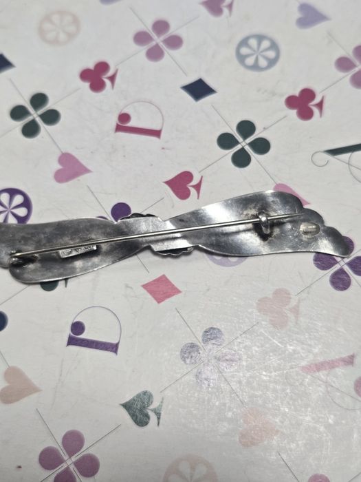 Broszka vintage srebro kokarda TEKA