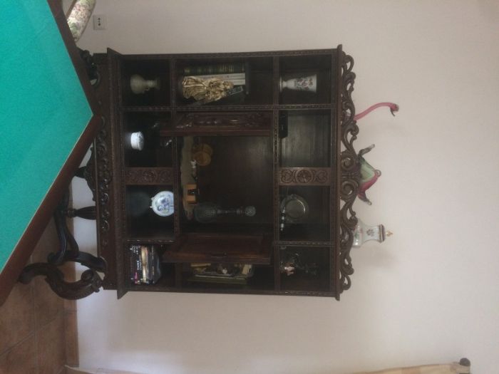 Móvel antigo tipo cristaleira, livreiro ou móvel bar
