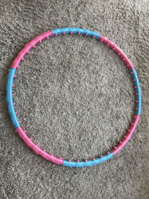 Hula hop rozowo- niebieskie, jak nowe, waga 1,1kg, srednica 108cm