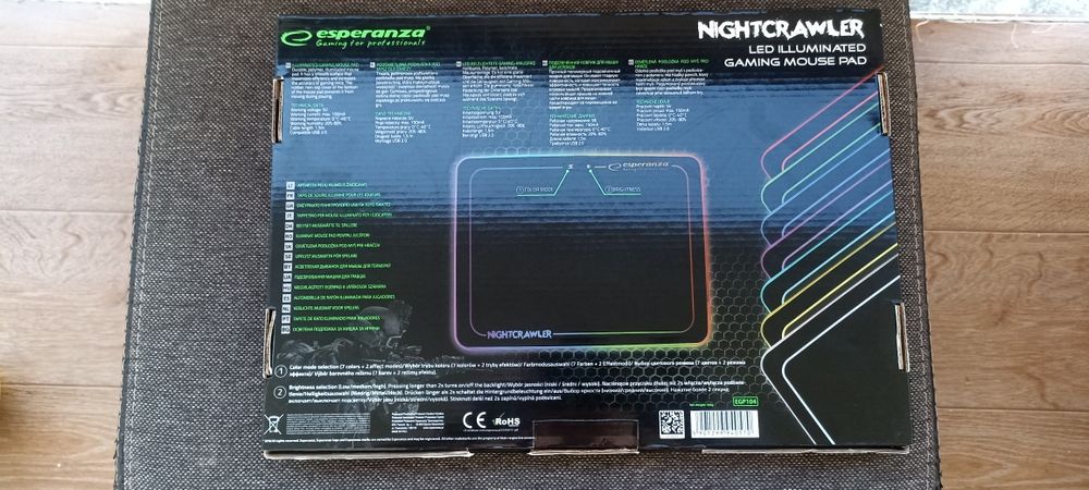 LED RGB podkładka gaming pod mysz ESPERANZA NIGHTCRAWLER