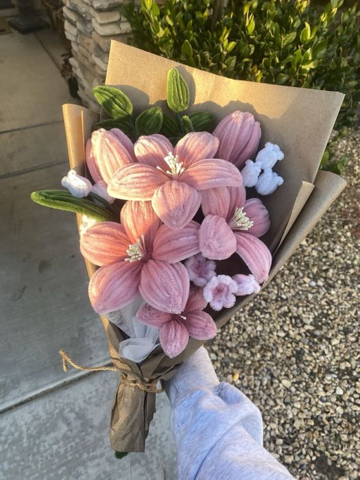 букет із синельного дроту (пухнастий дріт)