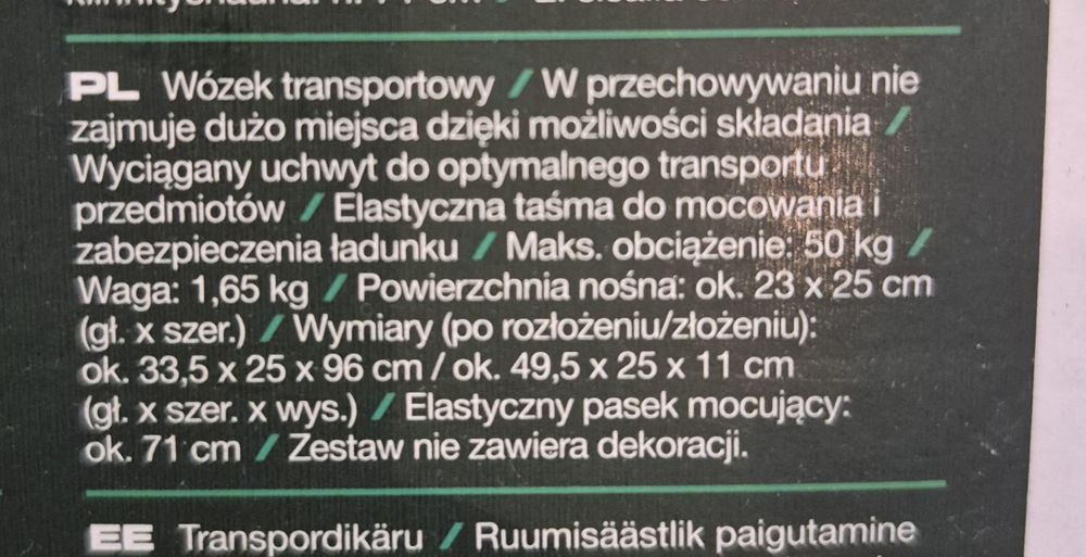 Wózek transportowy parkside