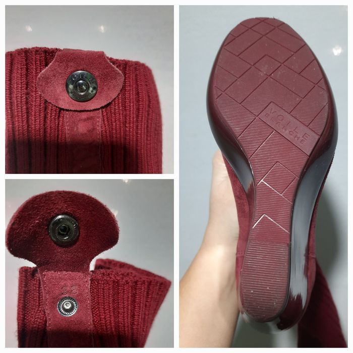 Бордові високі чоботи-панчохи Voile Blanche made in Italy 38