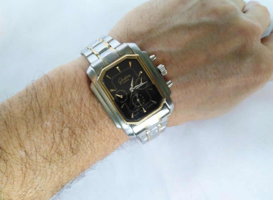 Часы кварцевые "Glashutte" мужские, классические, новые,