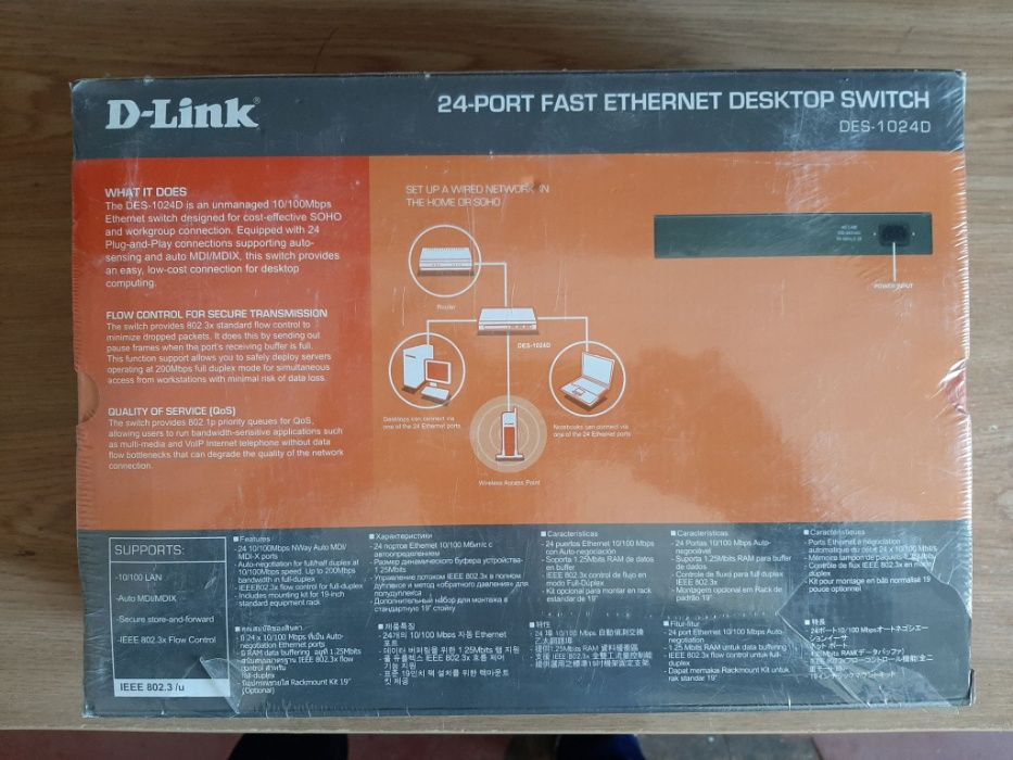 Коммутатор D-link 24 порта DES-1024D‎ НОВИЙ В УПАКОВЦІ