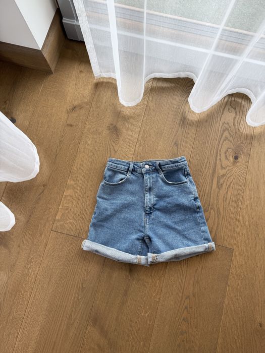 Krótkie spodenki jeansowe jeans szorty XXS 32 Kiabi wysoki stan
