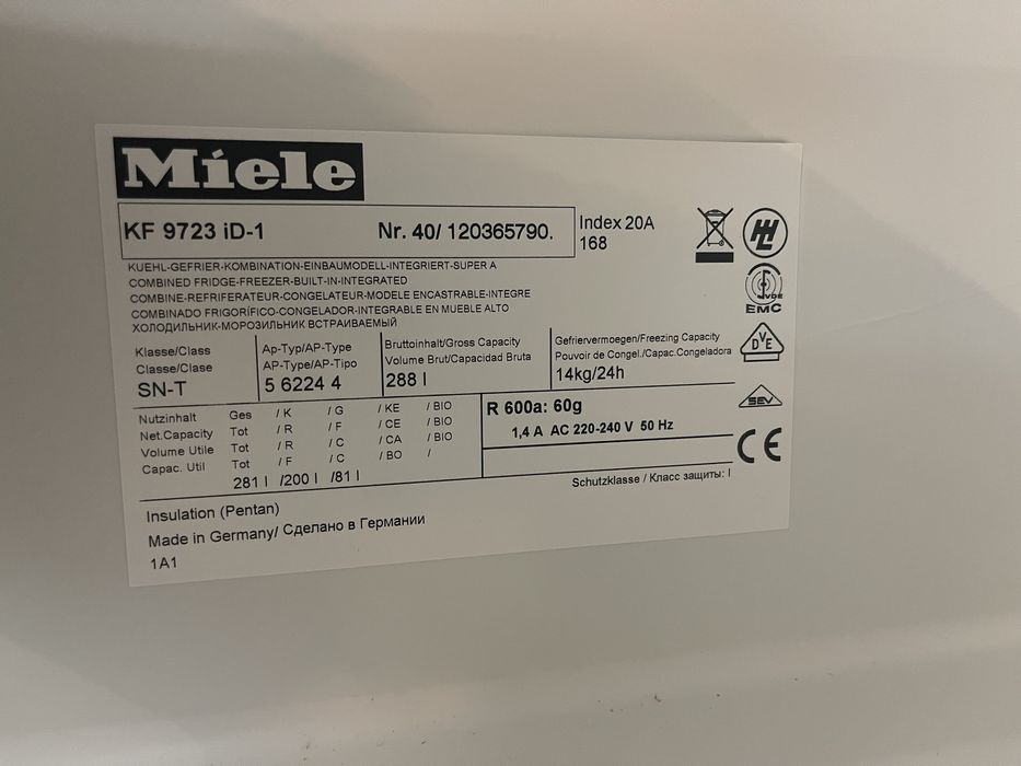 Combinado Miele de encastrar