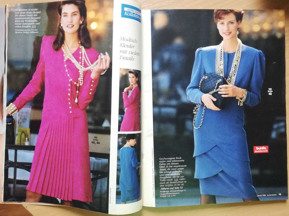 Burda vintage styczeń 1989 moda szycie wykroje wiosna ok. 100 wykrojów