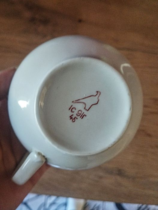 Filiżanki vintage „Zielony groszek" Dulevo ZSRR, 1989