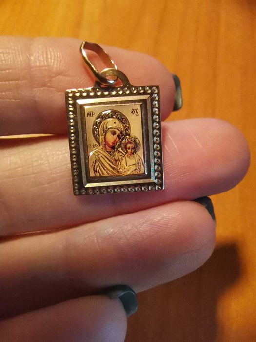Золота ладанка іконка Божа Матір «Казанська» (арт. 421269К) підвіска