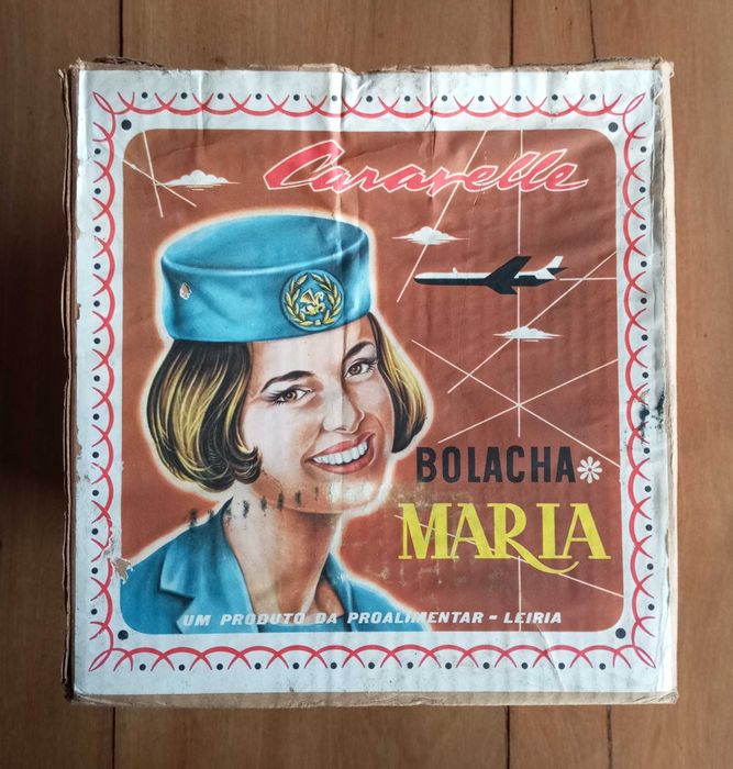 Antiga caixa publicitária Bolacha Maria em cartão