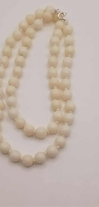 Naszyjnik korale biały koral 2124