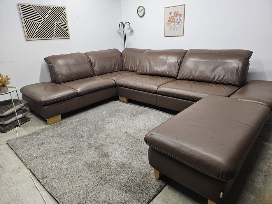 Narożnik skóra naturalna "W.Schillig" super stanie/czekoladowy