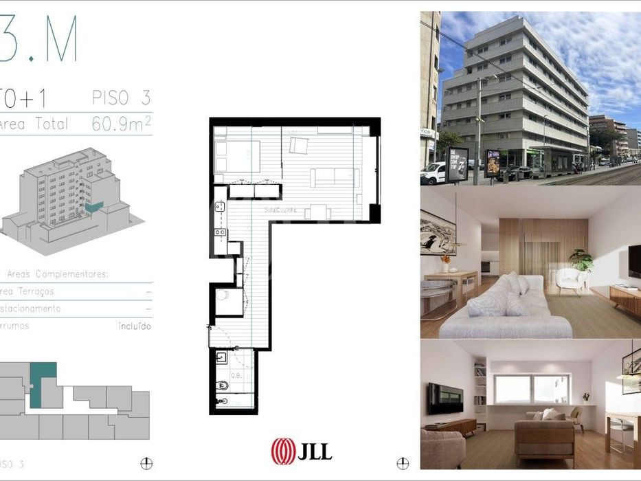 Apartamento T0+1, novo, no República 427, em Matosinhos, Porto
