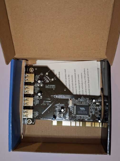 Placa PCI de expansão com 4 portas USB 2.0 para desktop