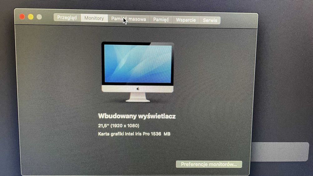 iMac 21,5 cali - late 2013,  Intel Core i5 2,7 GHz / 500 Gb  SSD !!