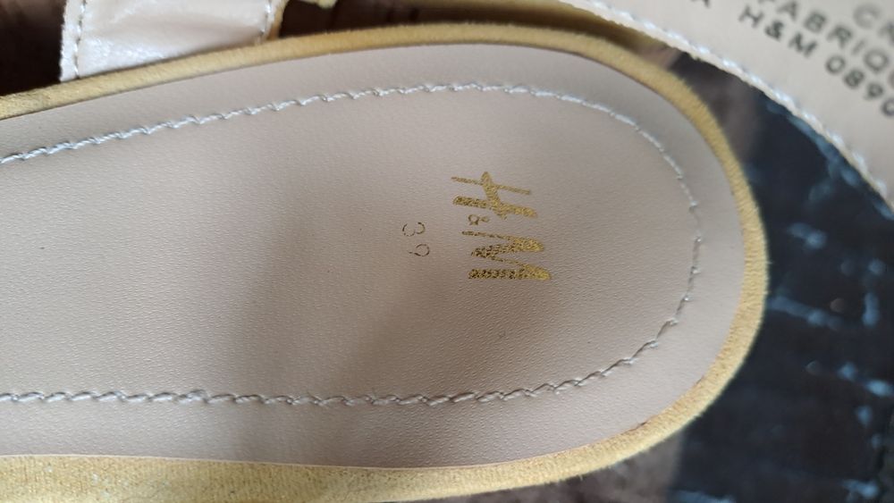 Sandałki sandały espadryle koturny korek żółte H&M 39