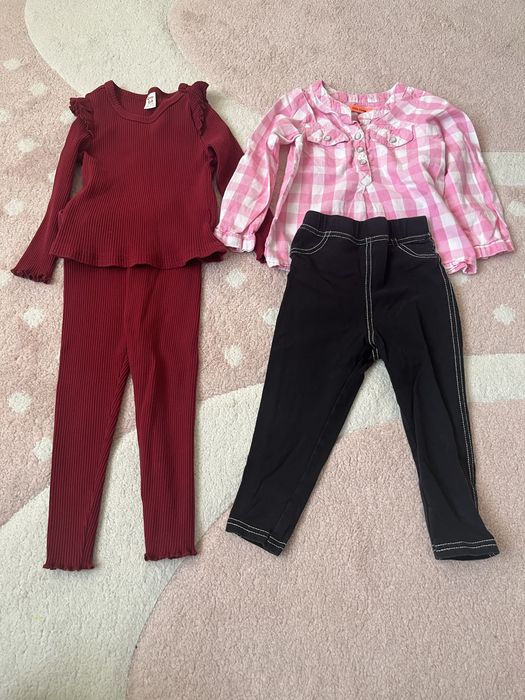 Giga paka 86 92 bluzy legginsy jeansy koszulki sukienki pizamki